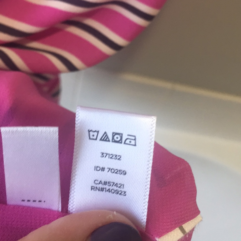Loft Pink Striped Drapey Top Size M EUC - Picture 7 of 7